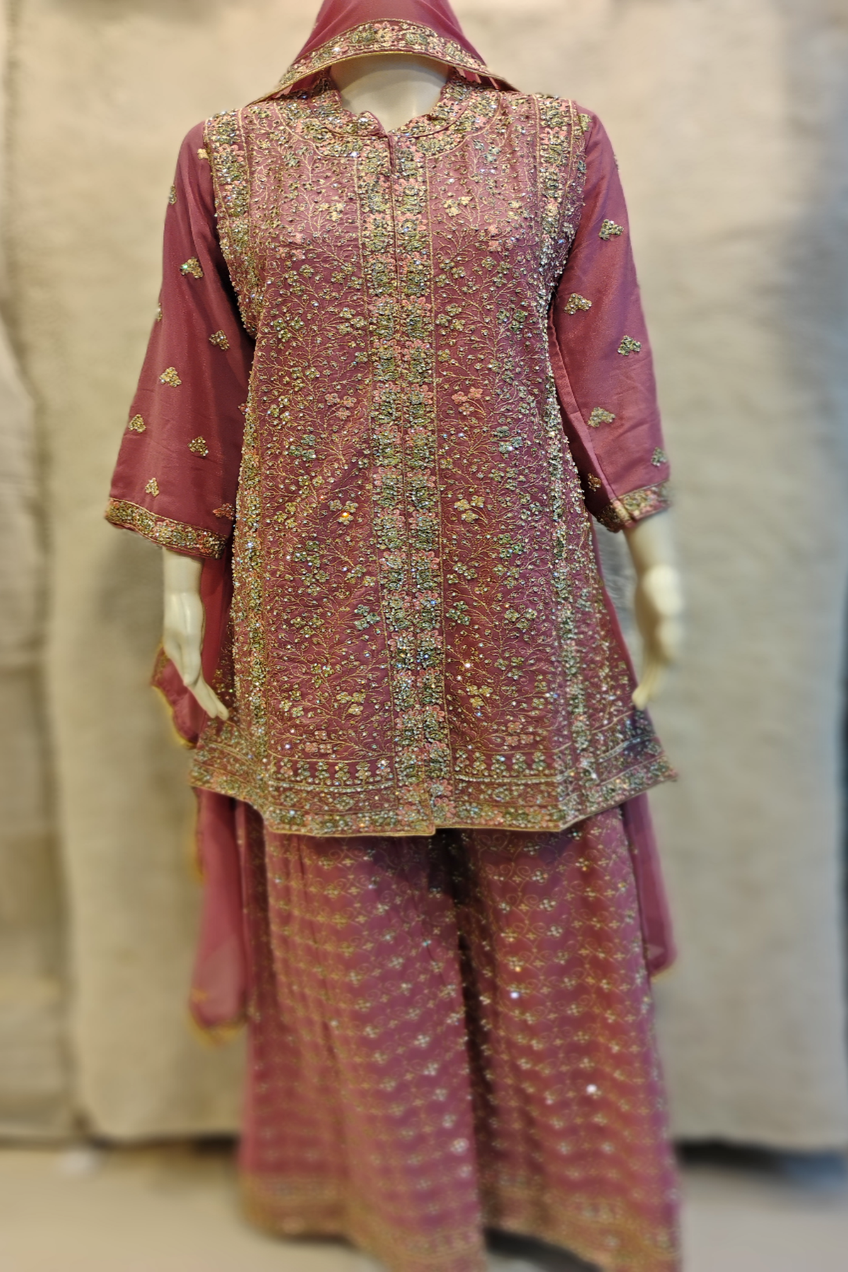 Heavy Bridal Gharara Full Set Hand Embroidery